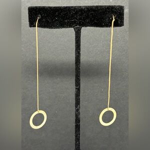 14K Yellow Gold Hana Open Circle Drop Earrings